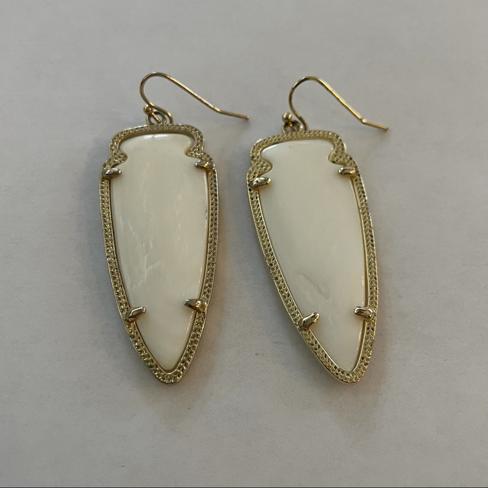 Kendra Scott White Skylar Arrowhead Earrings
